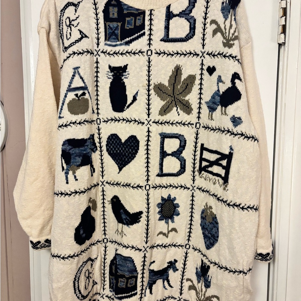 Vintage alphabet sweater dress